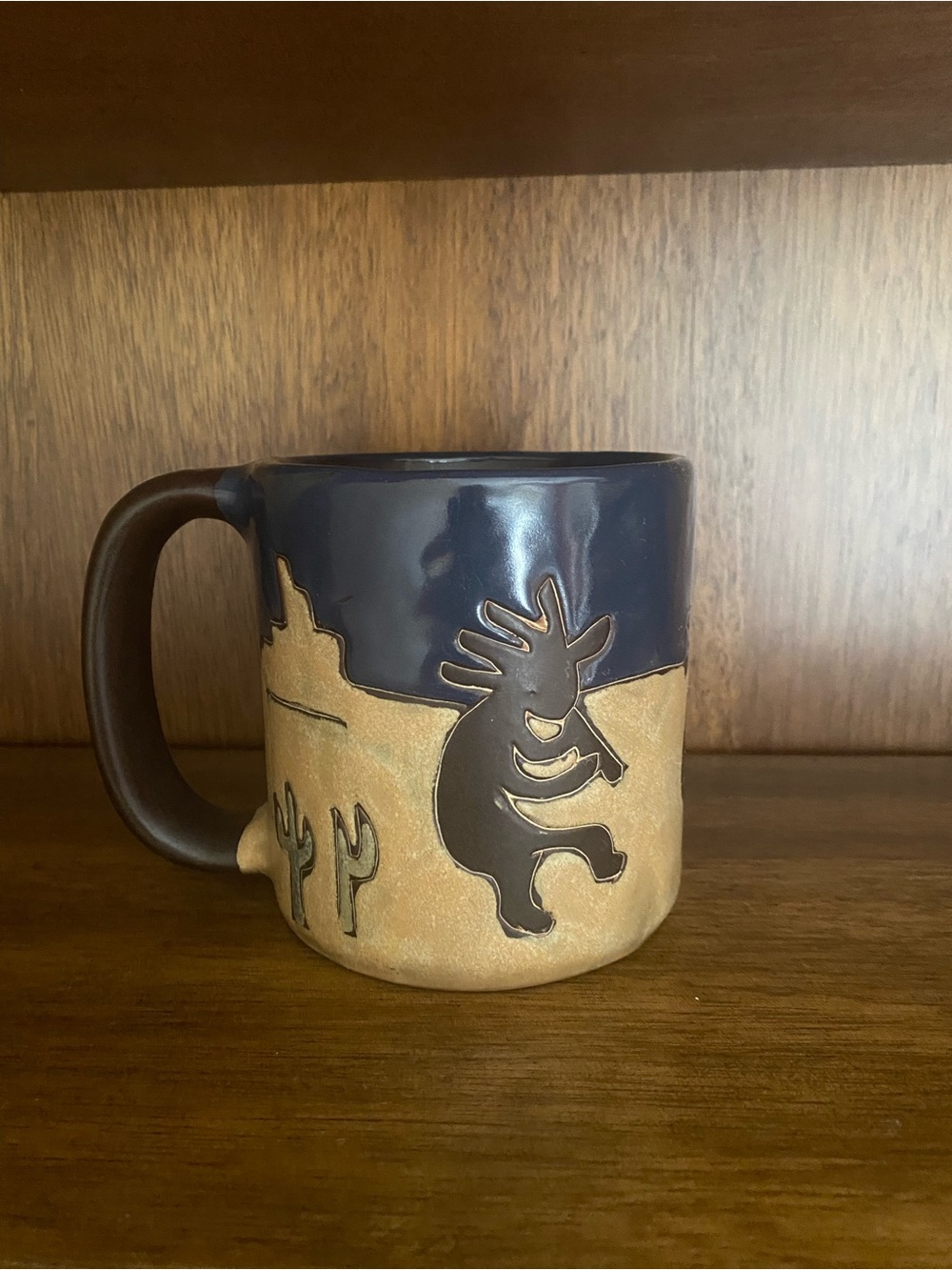 Mara Stoneware Pottery Mug With Kokopelli Detail Art